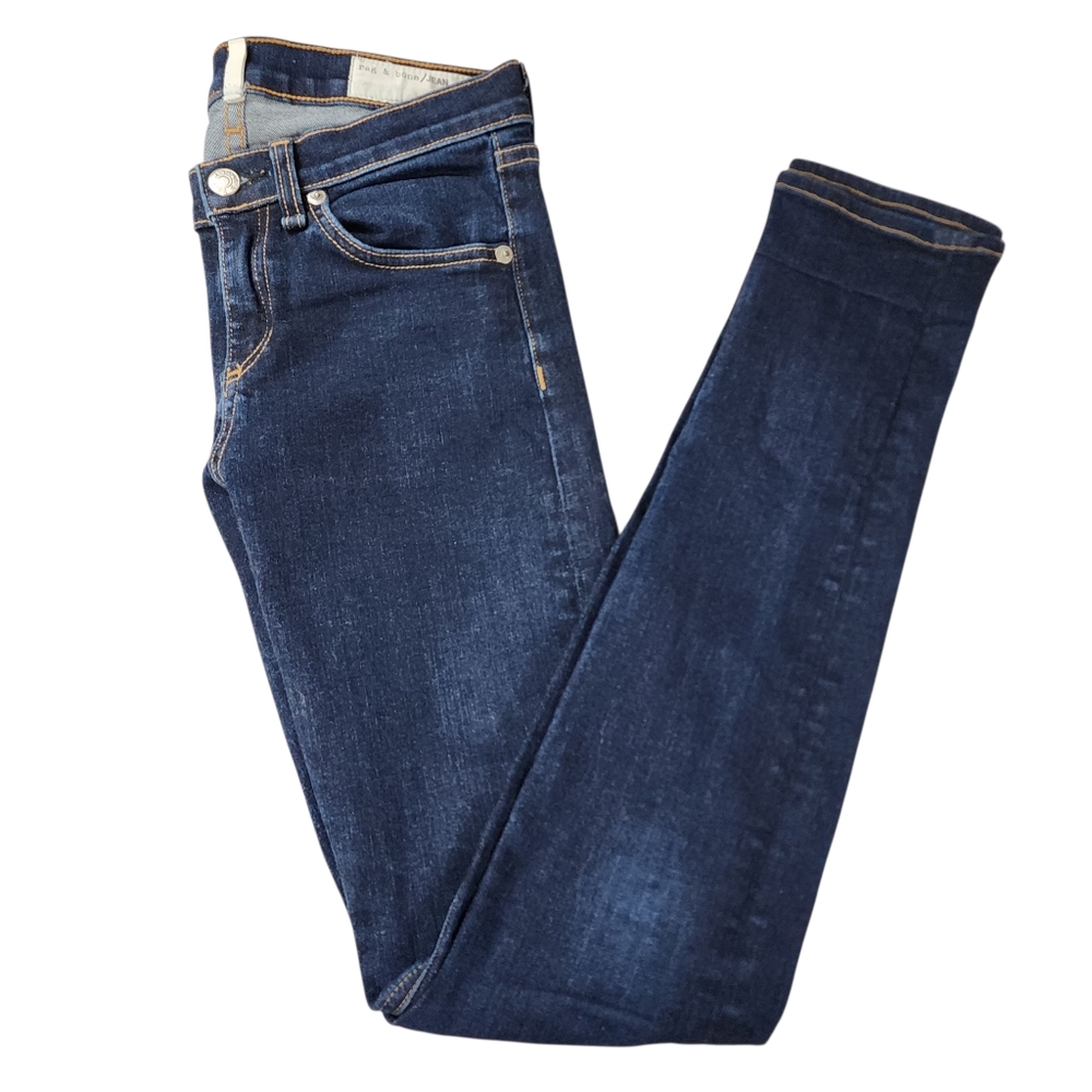 rag & bone High Rise Skinny Dark Wash Fitted Stretch Denim Jeans Size 26x29.5 - Picture 14 of 14